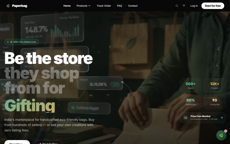 Paperbag — Eco E-Commerce Platform live preview